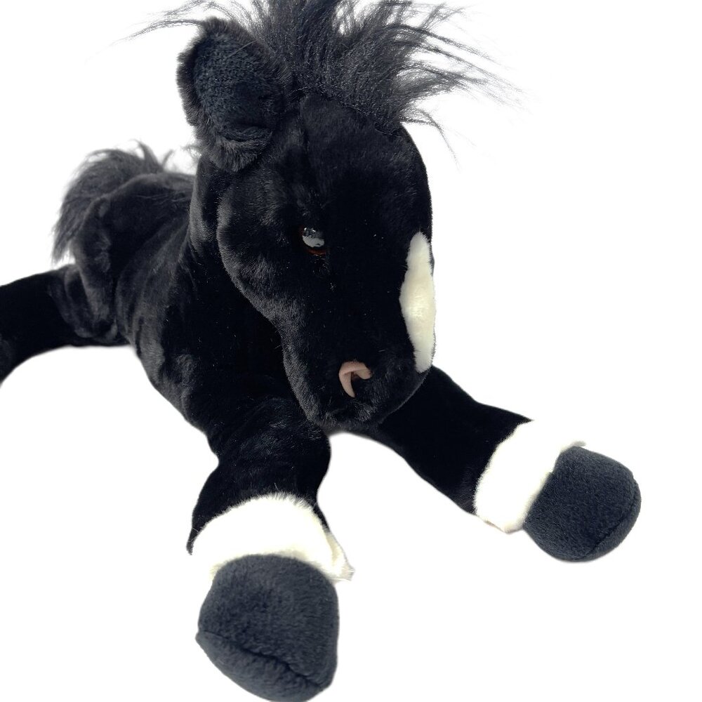 Toys R Us 2003 Black Stallion White trim Retro Y2K Plush EUC
